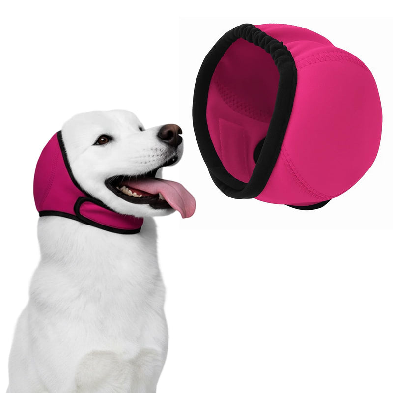 Rose Red Ear Defenders for Dogs, Dog Snood,Defenders, Waterproof Dog Ear Covers, Muffs Noise Protection, Headband, Head Circle 25~38cm,Weight 7.5~17.5 kg (S Size)