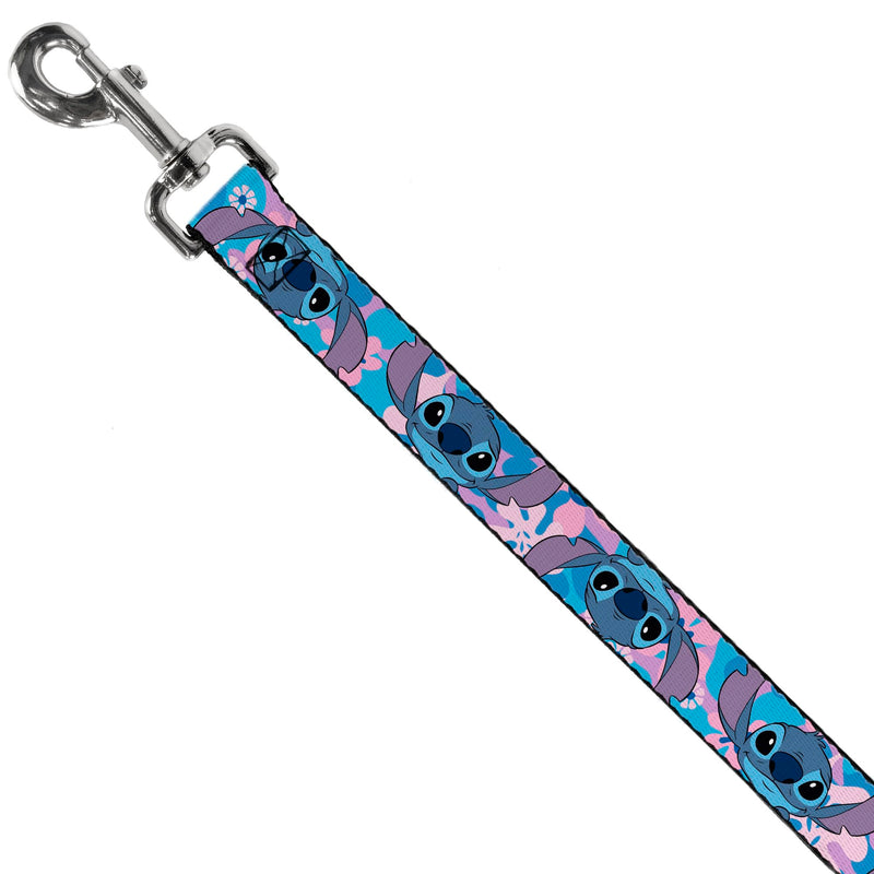 Disney Pet Leash, Dog Leash, Lilo and Stitch Stitch Flip Expressions Close Up Blues Pinks, 6 Feet Long 1.5 Inch Wide 6 Feet Long - 1.5" Wide - PawsPlanet Australia