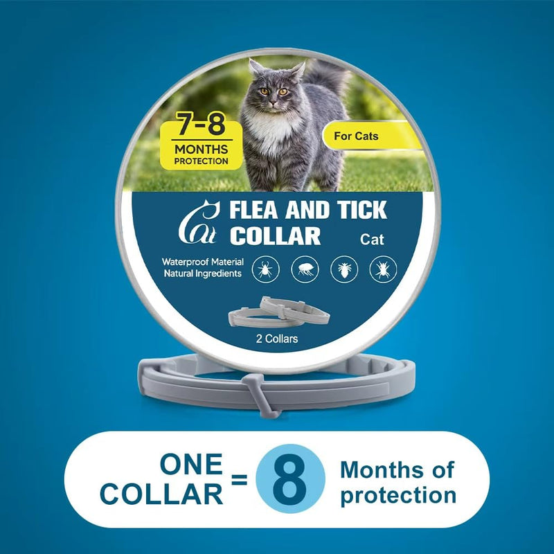 Flea Collar for Cats, Cat Flea Tick Collar with Plant-Based Ingredients, Tick Collar for Cats Designed for Long-Lasting Daily Wear, Flea and Tick Collar for Cat Indoor & Outdoor Use, 2 Pack 2 ounce ( pack of 2 )