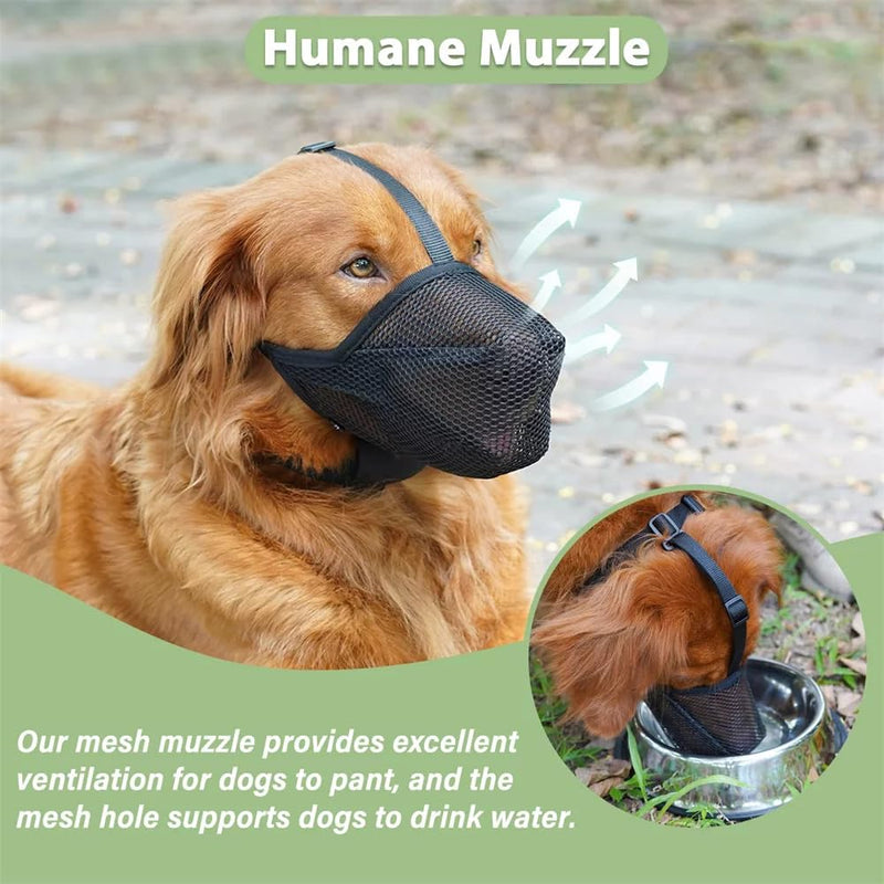 Dog Muzzle - Puppy Muzzle Bait Protection Muzzle with Adjustable Strap-Prevent Biting Chewing and Licking -Soft Mesh Covered Muzzles for Small/Medium/Large Dogs(M) Medium