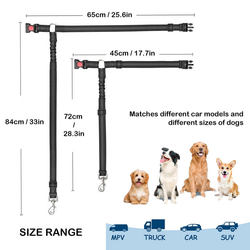 Removable Dog Seat Belt Harness for Car, 3 in 1 Pet Car Seatbelt Leash, Retractable Restraint Secures to Vehicle Headrest & Adjustable Reflective Dog Seatbelt Tether (Deep Blue, 1pcs) Deep Blue - PawsPlanet Australia