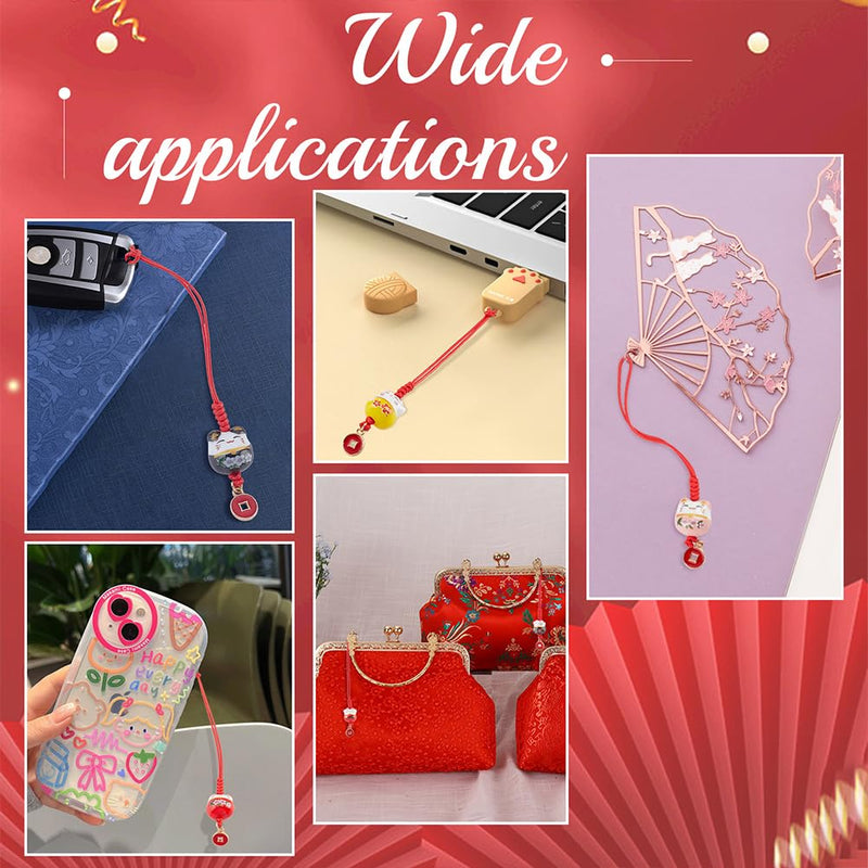 PH PandaHall 7pcs Lucky Cat Keychains Ceramic Beckoning Cat Charms Keyrings Pendant Maneki Neko Ornament Fortune Pendants Mobile Phone Pendant with Coins Alloy Pendants for New Year Christmas - PawsPlanet Australia