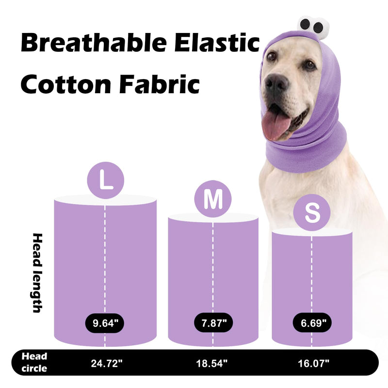 SAWMONG Dog Ear Muffs, Purple, Medium, Noise Reducing, Soft and Breathable Fabric, Dog Ear Protector