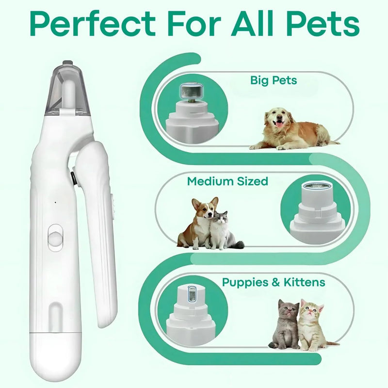 Pupnourish Nail Trimmer, The Safetrim by Pupnourish, Rechargeable 2 in 1 Nail Clipper and Grinder with Light for Most Animals, Nail Trimmers for Dogs with Guard, Precise Cat & Dog (White) - PawsPlanet Australia
