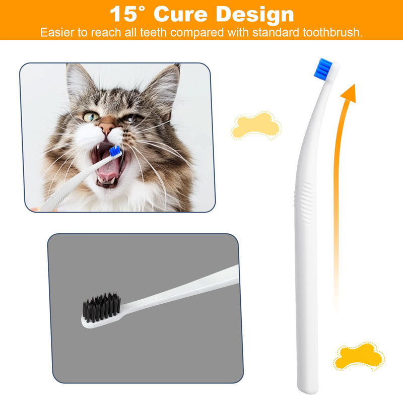 4PCS Small Dog Cat Toothbrush, 15° Curved Head Puppy Toothbrush, Soft Bristle Pet Tooth Brush, Deep Teeth Cleaning for Puppies, Cats, Small Pets, Portable, Travel-Friendly and Easy to Use - PawsPlanet Australia