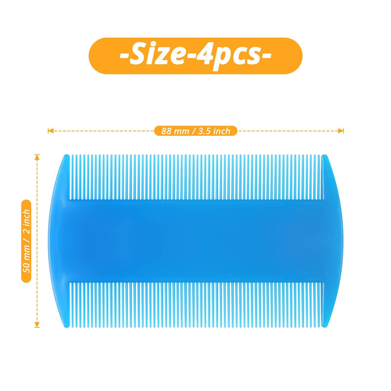 Double Sided Fine Tooth Comb for Adults Dog Cat Pet's Long, Short, Fine, Thick Hair(4 Pack) - PawsPlanet Australia