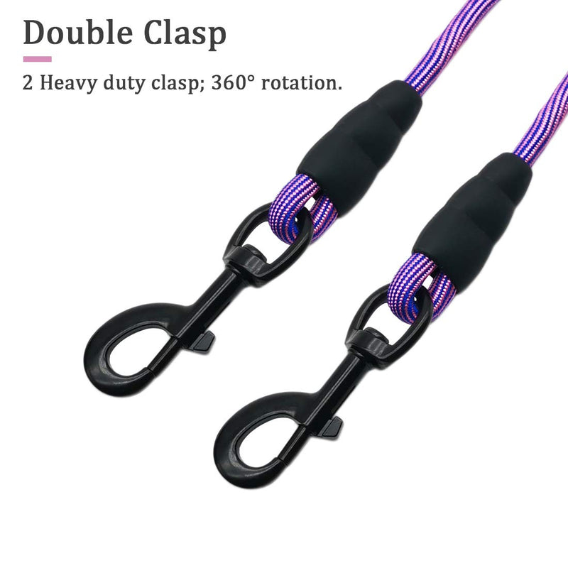 MayPaw 8FT/10FT Dog Tie Out/Check Cord, Heavy Duty Nylon Rope Training Leash, 3/8-Inch Thick Dog Tether for Strong Small Medium Large Dogs Indoor or Outdoor Walking, Camping, Hiking, Playing 3/8 in x 10ft pink blue - PawsPlanet Australia