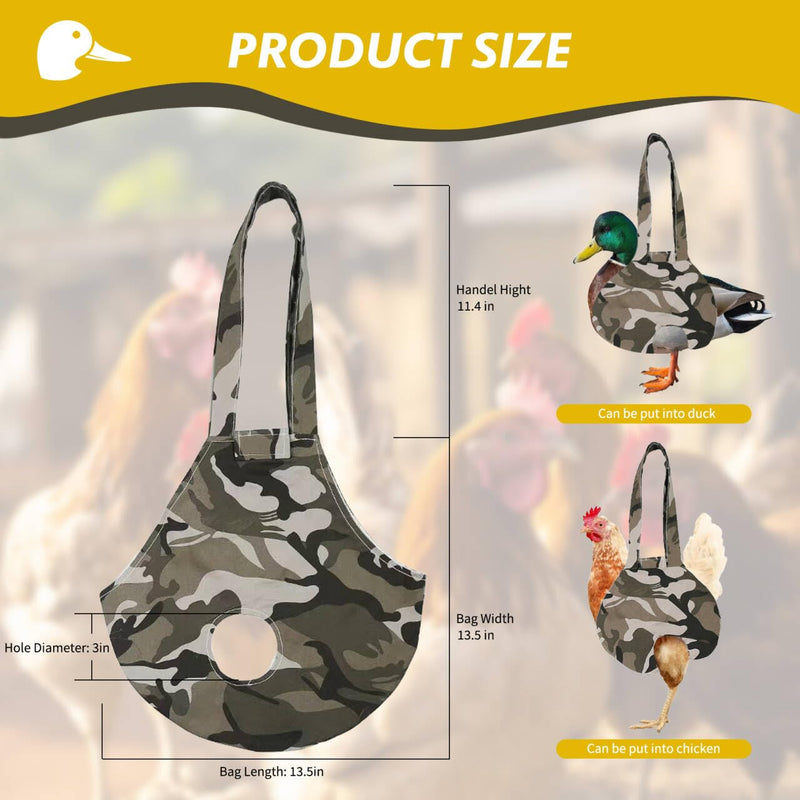 Chicken Holder Bag Chicken Medic Bag Chicken Carrier with Handle Chicken Supplies Catching Hand Bag for Hen Rooster Poultry Chicken Transport (Camouflage (1 Pack)) Camouflage (1 Pack) - PawsPlanet Australia