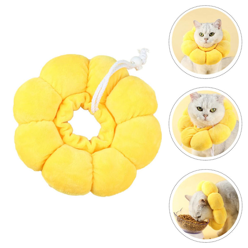 OUNONA Yellow Pet Protective and Long-Lasting Scratch Protection for Cats and Dogs, Cute and Creative Recovery Collar for Pets After Surgery