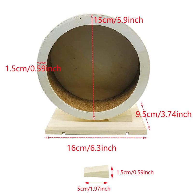 Allazone Hamster Wooden Running Wheel, Wooden Small Pets Exercise Wheel, Running Spinner Wheel Play Toy for Rat Gerbil Mice Chinchillas Hedgehogs Guinea Pigs, S - PawsPlanet Australia