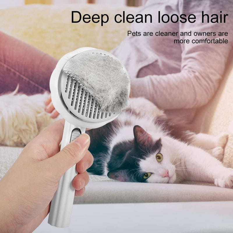 Pet Grooming Brush,Cat Brush for Shedding,Self Cleaning Slicker Brush for Short and Long Haired Dogs Cats Rabbits,Dog Brush Gently Removes Loose Undercoat, Mats and Tangled Hair-Pumpkin White Pumpkin-White - PawsPlanet Australia