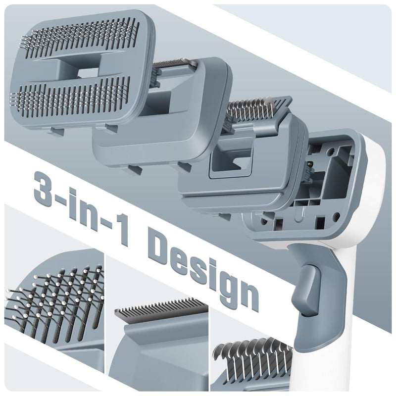 3-in-1 Dog Hair Vacuum Brush for Deshedding and Dematting, Dog Hair Brush Fits 32mm and 35mm Hose Tubes, Self-Cleaning Design 3 in 1 - PawsPlanet Australia