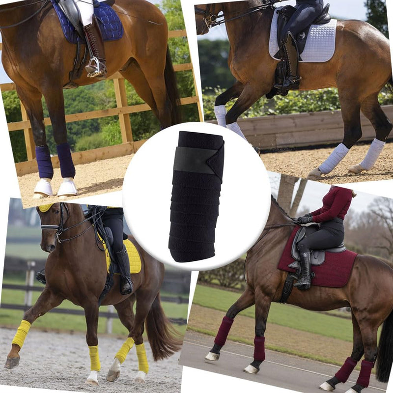 Horse Polo Leg Wraps Soft Fleece Wraps Equestrian Leg Bandage 4-Pack (Full(10ft), White) Full(10ft)