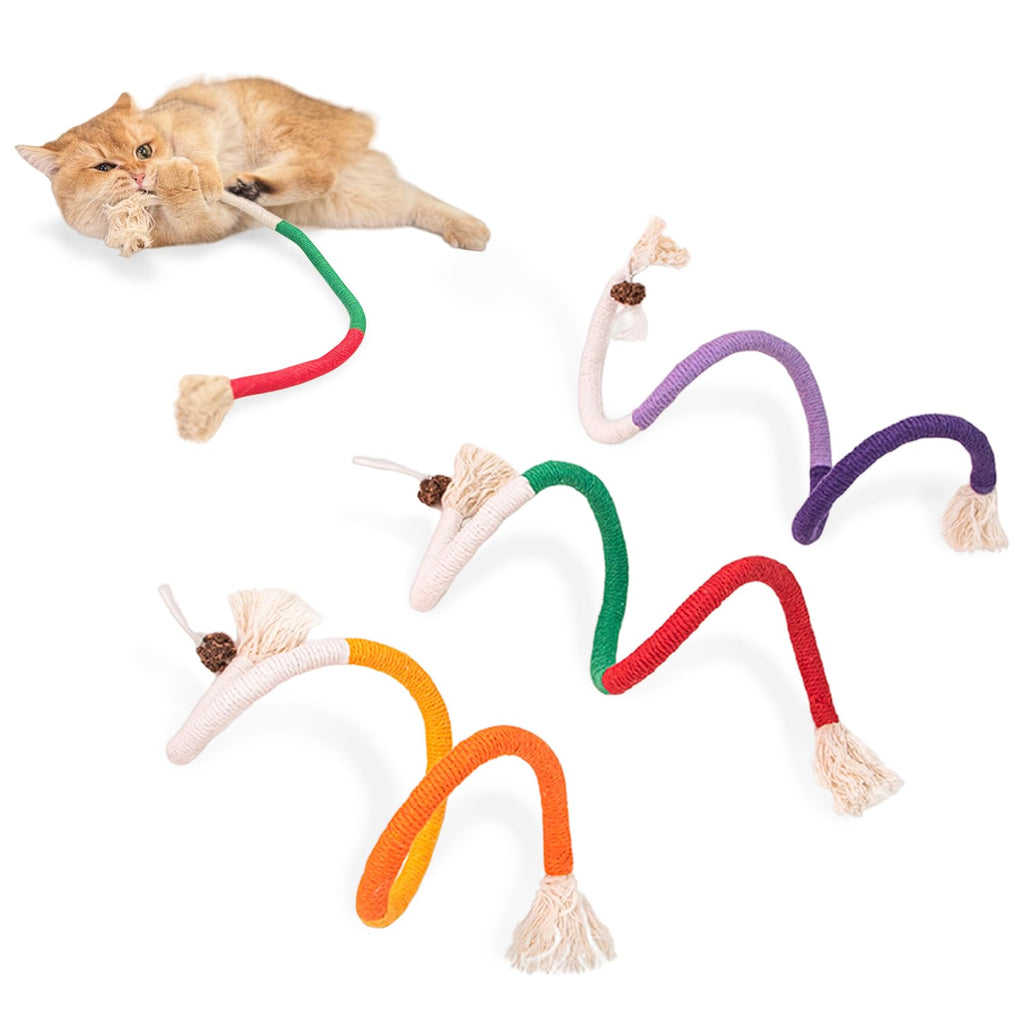 Sisal Rope Cat Toys,3 Pack Bite-Resistant Catnip Toys,Cat Toys for Bored Indoor Cats, Safe Teeth Cleaning Chew Cat Toy,Interactive Cat Kicker Toys for Indoor Cats, Kitten Toys 27" All Breeds - PawsPlanet Australia