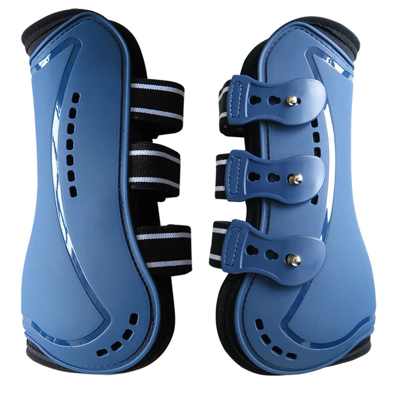 Horse Boots Open Front Jumping Tendon Sport Boots, Hind Fetlock Boots, Secure Leg Protection, Classic Breathable Equine Supplies, Set of 4 Large Blue - PawsPlanet Australia