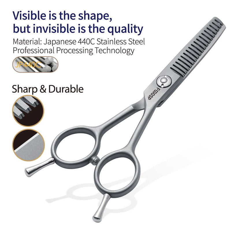 4.5" Thinning Shears for Dogs Grooming Face with Safety Round Tip for Small Dogs Face Paw Ears Trimmer Professional Small Cat Grooming Scissors (4.5" Blender, Gray) 4.5 inch - PawsPlanet Australia