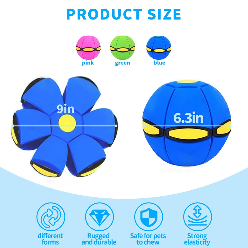 2PCS Dog Flying Disc Toy, Pet Toy Flying Saucer Ball with 3 Light for Dogs, Flying Saucer Ball Dog Toy Outdoor Toy Doggy Disc Ball, Outdoor Games - PawsPlanet Australia