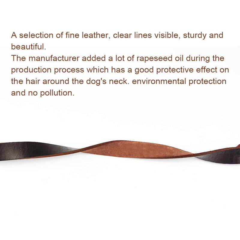 Leather Braided Dog Leash Water Resistant Heavy Duty Woven Leash for Large Medium or Small Dog Breeds with Lock Design Clasp Leads Rope for Dogs Training Walking Brown (47L x 0.98W inch) 47L x 0.98W inch - PawsPlanet Australia
