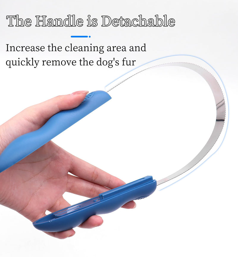 Detachable Plastic-Handled Dog Brush with Expandable Stainless Steel Comb - Dual-Sided Design for Knot Removal and Loose Undercoat Elimination - The Ultimate Grooming Tool for Short-Haired Dogs - PawsPlanet Australia