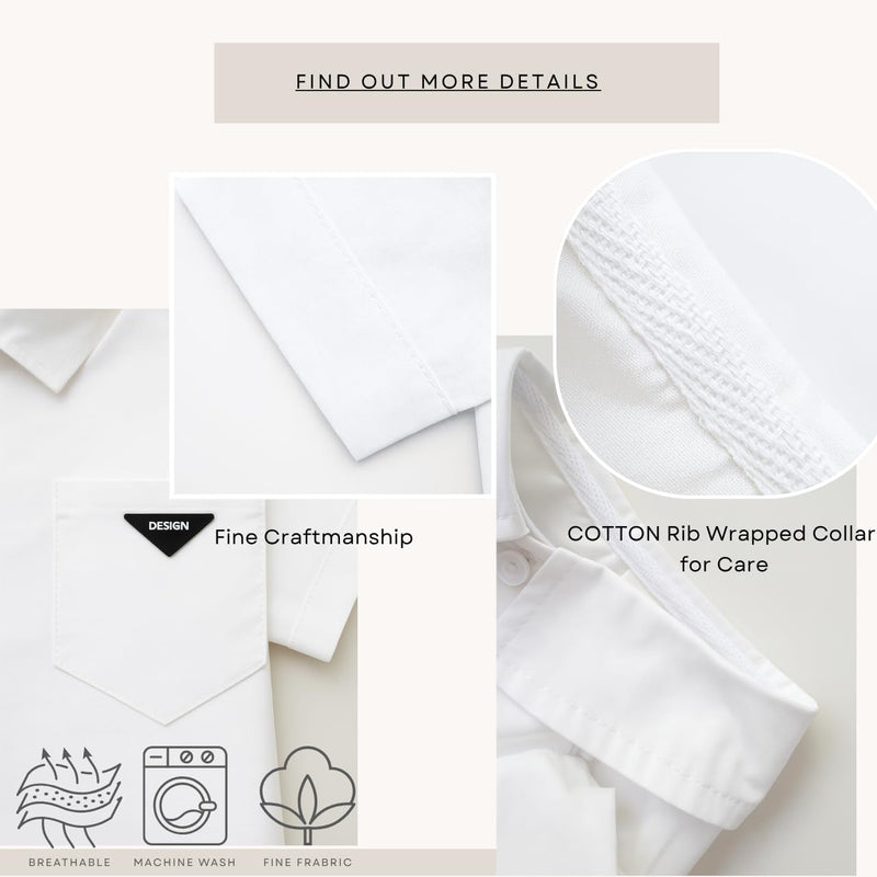 Luxury Pet Dress Shirt – White Designer Button-Up Outfit, Custumes, Formal Dog Shirt for Wedding, Birthday Party, Photoshoot, Puppy & Kitten Fashion Apparel (Medium 5.6–8.8 lbs) Medium 5.6–8.8 lbs - PawsPlanet Australia