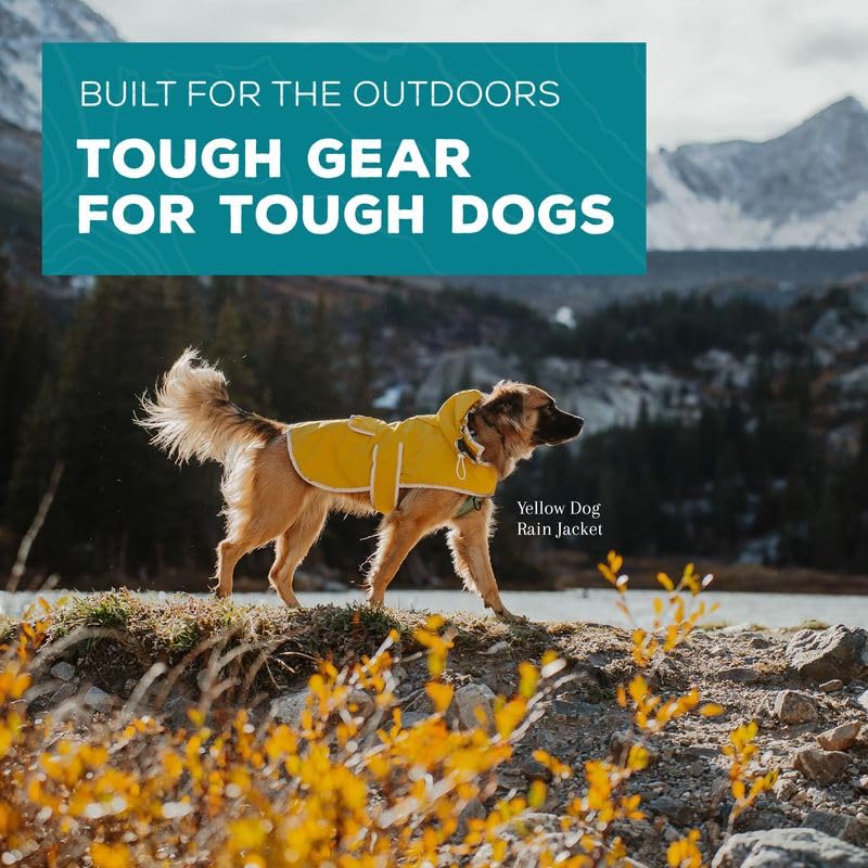 Wilderdog Dog Jacket Waterproof Raincoat with Breathable Interior, Removable Hood, Torso Strap, Secure Closures, Back Pocket and Two Hanging Loops, Foldable into Back Pocket Medium Huckleberry - PawsPlanet Australia