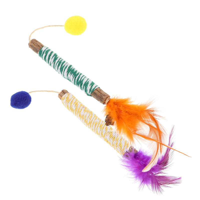 minkissy 2 pcs Silvervine Cat Toy Stick made of Actinidia Polygama Chew Toy for Teething Cats for Indoor Cats for Dental Cleaning and Entertainment