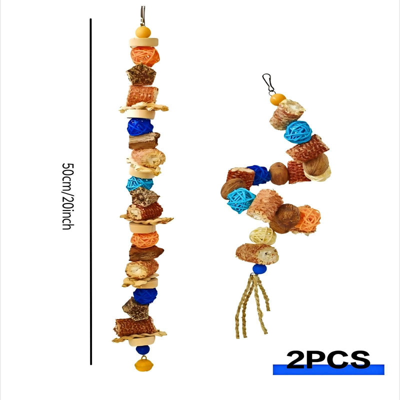 Natural Bird Rope Perches, Parakeet Swing Chew Toy, Birdcage Hanging Toy for Conure Cockatiel Budgies Lovebird Parrot - PawsPlanet Australia