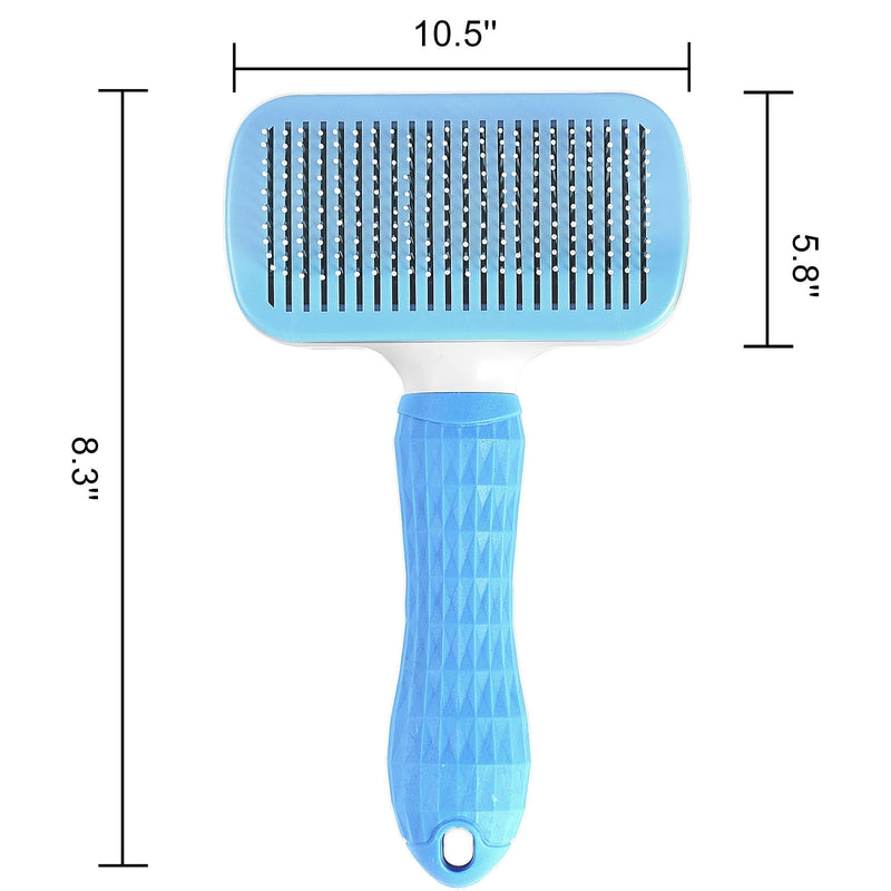 Self Cleaning Slicker Brush, Dog Cat Pet Grooming Shedding, Deshedding Brush and Dematting Tool, Easy to Remove Loose Undercoat, Knots, Mats, Tangles,and Flying Hair (Sky Blue) Sky Blue - PawsPlanet Australia