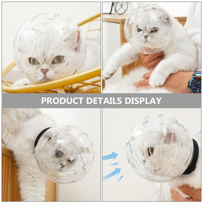 Breathable cat helmet made of ABS. Safe cat rescue helmet after surgery. Prevents biting and licking for cats after procedure.
