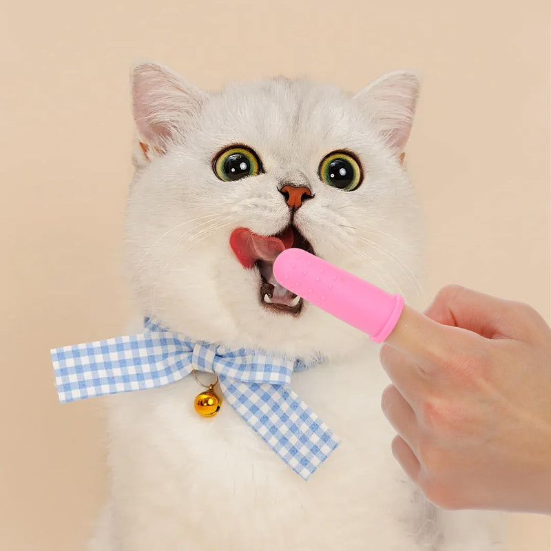 80 Pack Silicone Finger Toothbrush for Dogs and Cats Pet Tooth Brushing Kit with Soft Bristles for Teeth Cleaning and Gum Massage