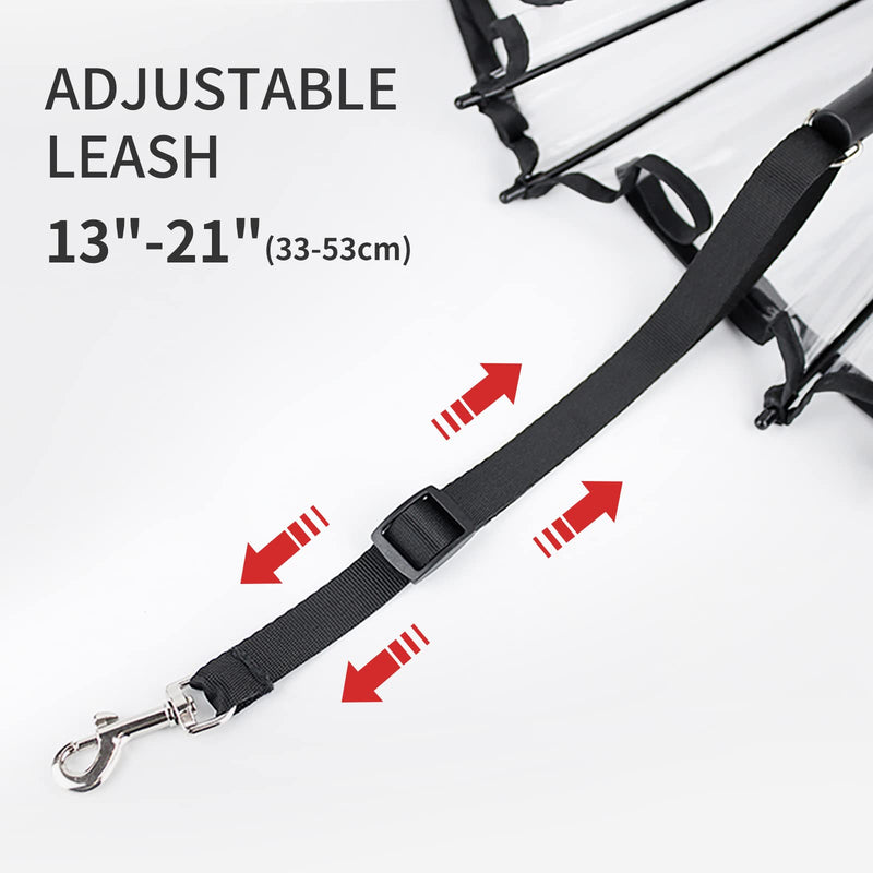 NAMSAN Dog Umbrella for Small Dogs, Self-Assembly Dog Umbrella Leash, Clear Doggie Rain Umbrella, Puppy Walking Umbrella with Adjustable Leash Type-B