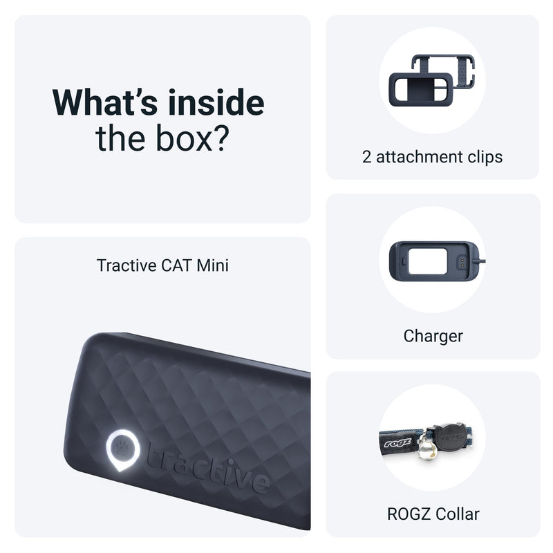 Tractive GPS Tracker & Health Monitoring for Cats (6.5 lbs+) - Market Leading Pet GPS Location Tracker | Wellness & Escape Alerts | Waterproof | Works with Any Collar (Dark Blue) - PawsPlanet Australia