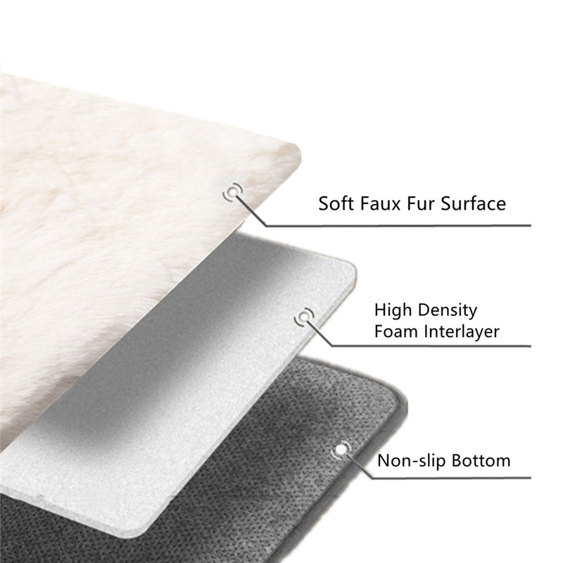 SHENGOCASE Pet Cushion Pad, Faux Fur Dog and Cat kneading Pillow, Cozy Bed Insert for Crate Pad Padding for Cage Kennel (23.6" x 35.4") 23.6" x 35.4" Beige - PawsPlanet Australia