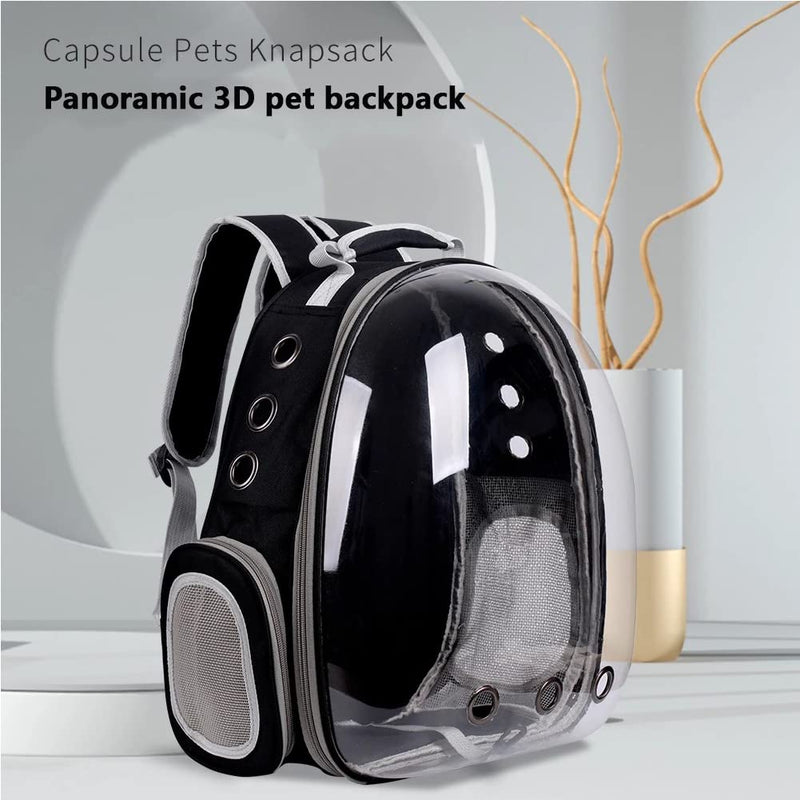 Animal Carrier Backpacks,Transparent Space Capsule Bubble Pet Backpack Bag for Small Dogs Cats Airline Approved Travel Carrier Black - PawsPlanet Australia