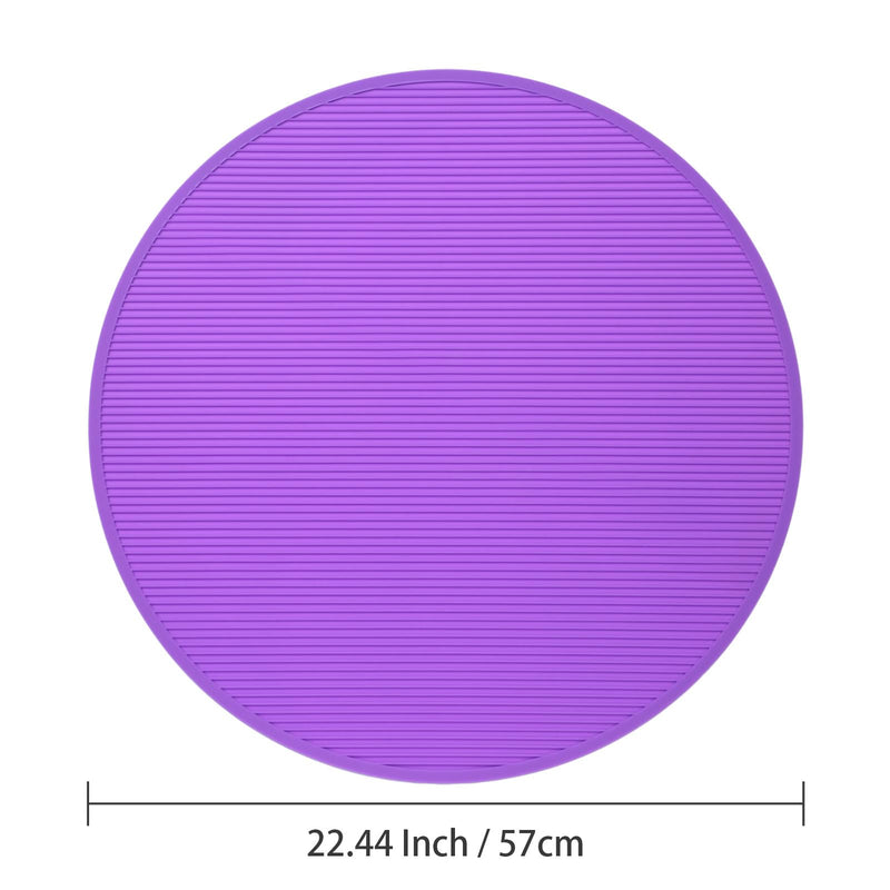 Pet Grooming Table Non-Slip Mat - Padded Mat for at-Home Grooming Dogs and Cats,Bathing Mat for Pets, Diameter: 22.4inch/57cm (Purple, Diameter: 22.4inch/57cm) Purple - PawsPlanet Australia