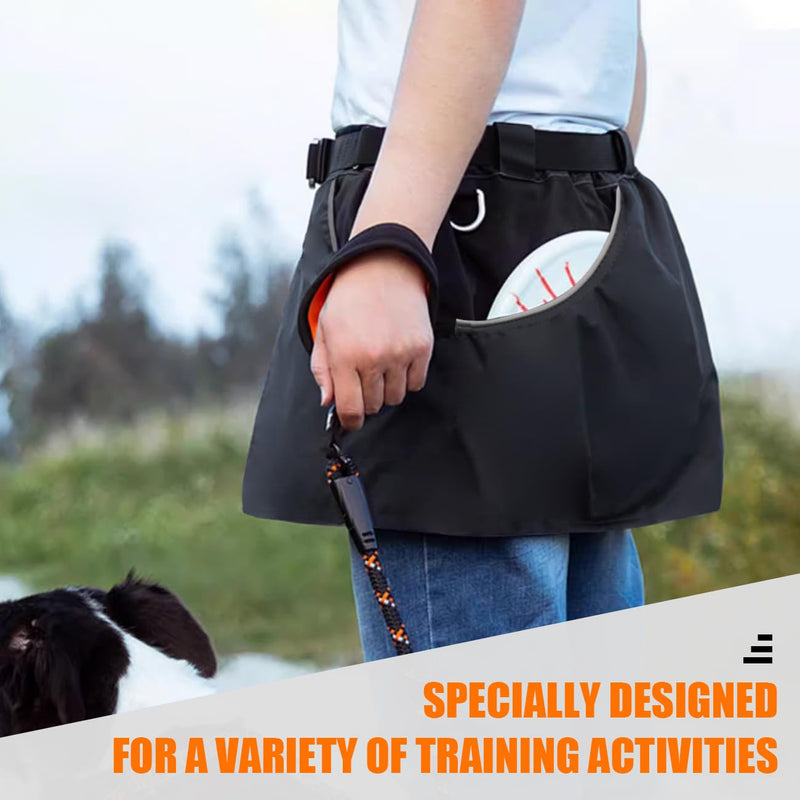 Dog Trainer Apron with Multi Pockets and Waist Strap Adjustable Dog Training Pant Waterproof Dog Training Shorts Dog Handler Clothing for Outdoor Training Activities Black M Black-M