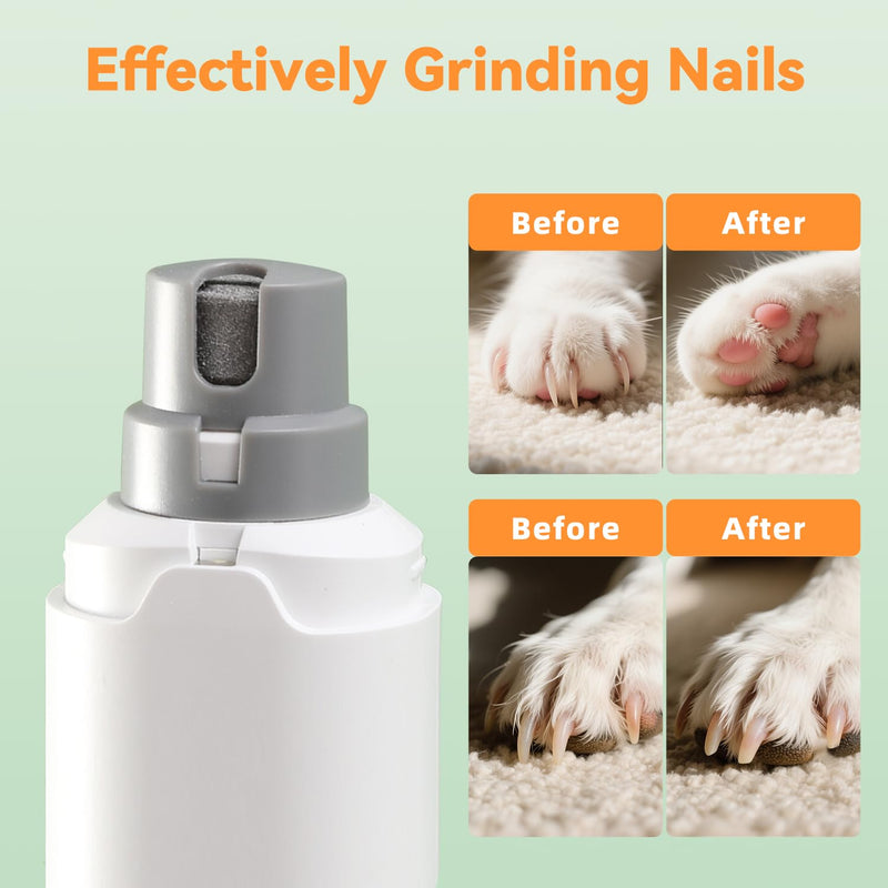 Dog Nail Grinder Powerful Rechargeable Electric Pet Nail Clippers Grooming & Smoothing for Large Medium Puppy and Cat, Dogs Nail File Cat Nail Trimmer-White - PawsPlanet Australia
