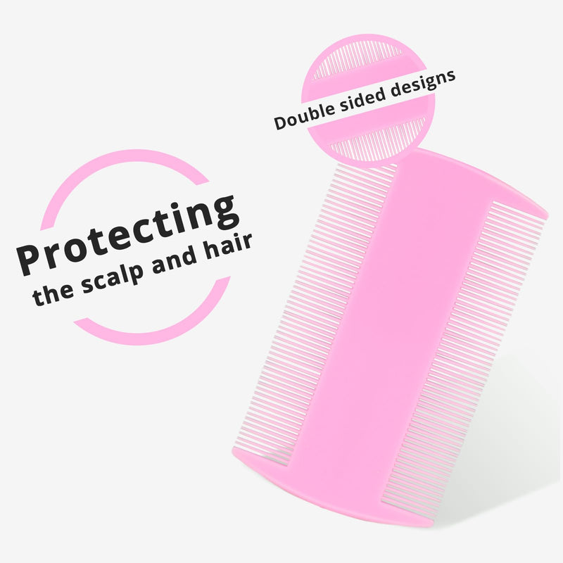 Flea Comb for Dogs and Cats - Lice Comb with Rubber Handle - Promotes Hair Growth and Removes Loose Hair, Knots, and Flakes Flea Brush for Pets(3P,PINK) Pink - PawsPlanet Australia