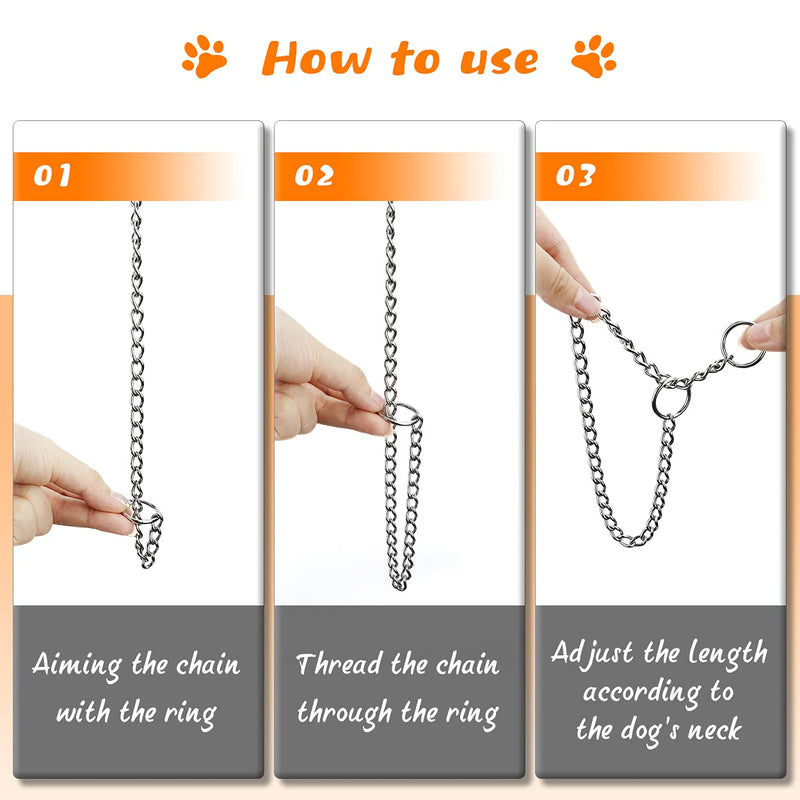 TagME Chain Choke Training Collar for Dogs, 14.2 in, 2.0 mm PUPPY SMALL (14.2 in x 2 mm) - PawsPlanet Australia