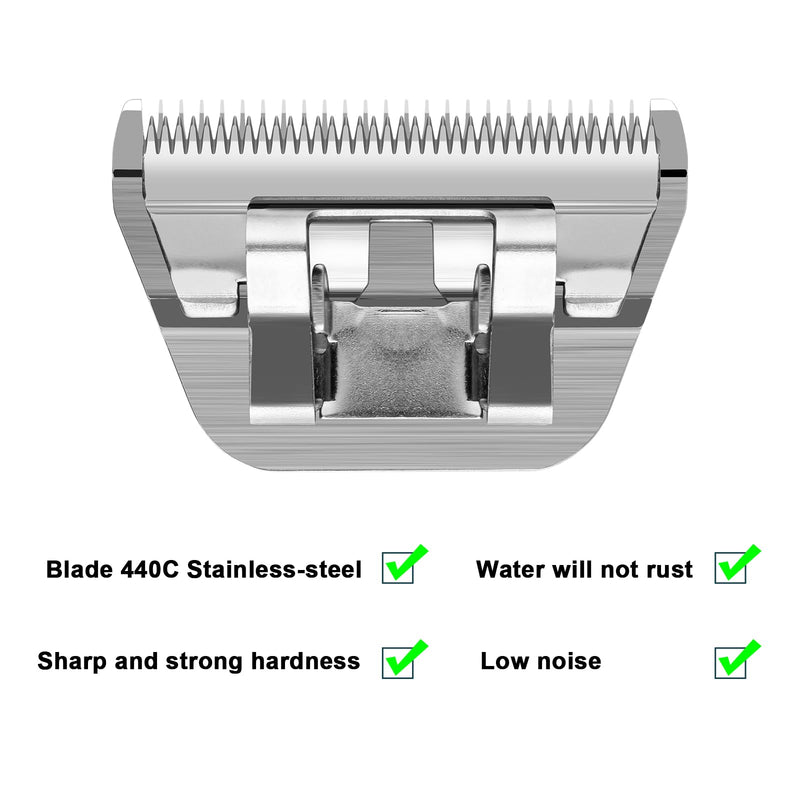 10W Detachable Dog Grooming Wide Blades,Compatible with Andis,Oster A5,Wahl KM10 Series Clippers,Cut Length 1/16”(1.5mm) 10W 1.5mm - PawsPlanet Australia