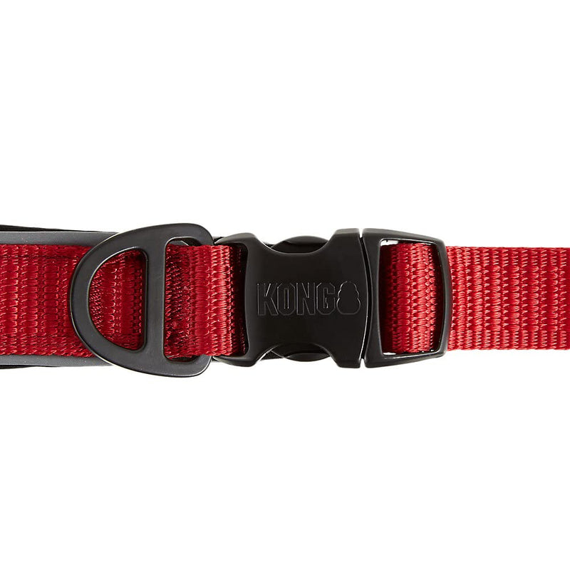 KONG Reflective Shock Absorbing Hands-Free Bungee Dog Leash 6' (Red) Red