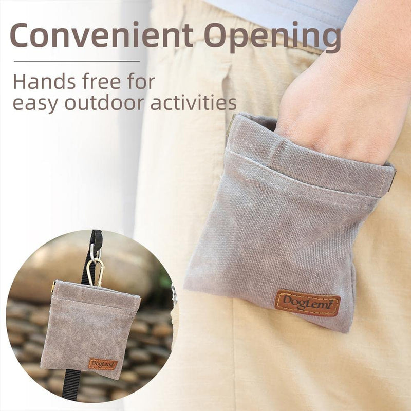 Dog Treat Bag, Puppy Dog Training Pouch Hands-Free Training Dog Treat Pouch, includes Carabiner, for Pet Puppy Travel or Outdoor Use (Grey) Grey - PawsPlanet Australia