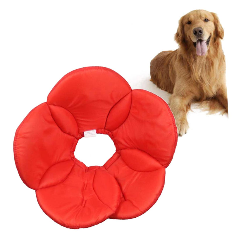 Protective Dog Collar Red Polyester Sponge Design for Dog Licking Prevention and Comfort - PawsPlanet Australia