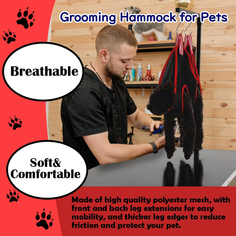 10 In 1 Dog Grooming Hammock with Comb & Nail Clippers Dog Clipping Harness Holder Durable Dog Nail Trimming Hammock for Nail Clipping and Bath Grooming(L/M/S) (L) L - PawsPlanet Australia