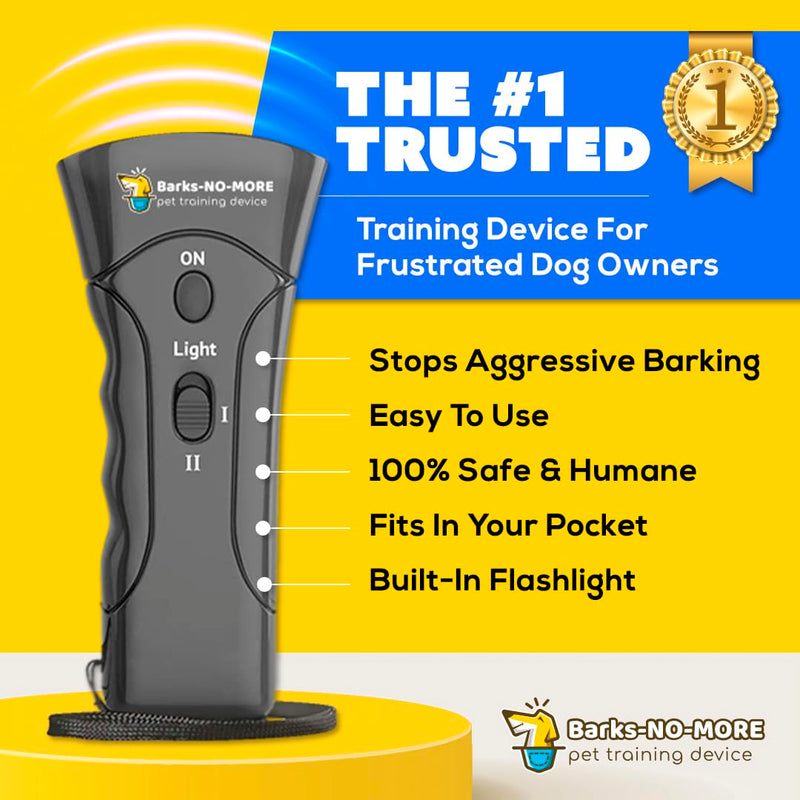 Barks No More Dog Training Device & Bark Deterrent - Stop Barking Without Hurting Your Pet - Just Point & Press!, Black - PawsPlanet Australia