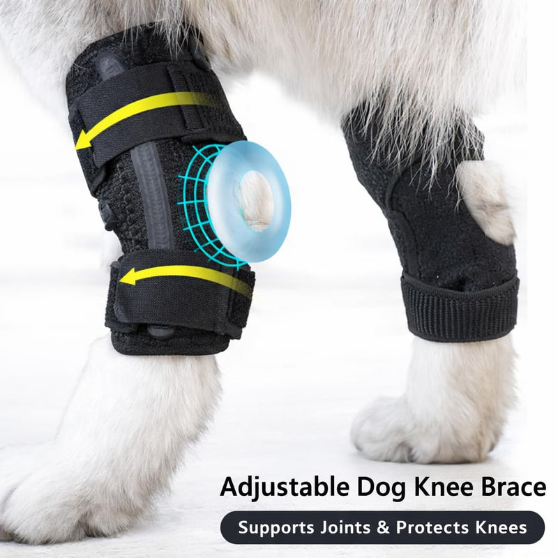 1 Pair Dog Leg Brace for Front & Rear Legs, Supportive Brace for Weak Back Legs, ACL Tear, and Joint Discomfort, Joint Warps Adjustable Support Help Hind Legs Injuries Sprains Arthritis-Large Brace
