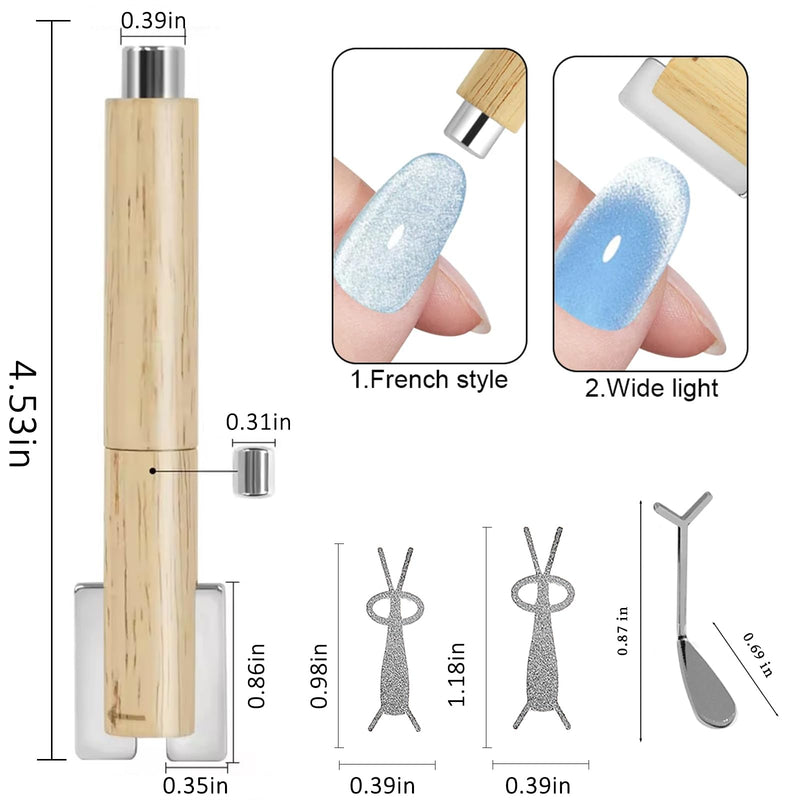 4 In 1 Cat Eye Magnet For Nails With Y-Shape And Bunny Mold For Heart And Bunny Cat Eye Pattern Nail Magnet Set For Nail Art,Multifunctional Nail Polish Magnet, Strong Magnet For Nails - PawsPlanet Australia