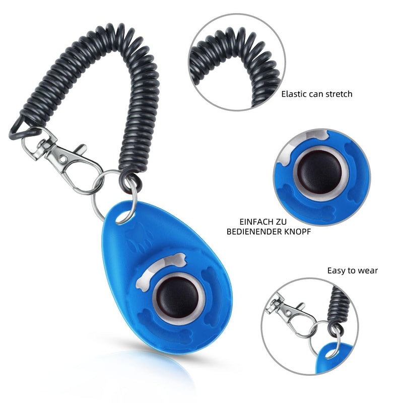 yuntop 4 Pieces Pet Training Clicker with Wrist Strap and Dog Training Treat Pouch Pet Training Clicker for Training Puppy Cats Birds Dog Clicker Training Kit Behavioral（White, Red, Orange, Blue） - PawsPlanet Australia