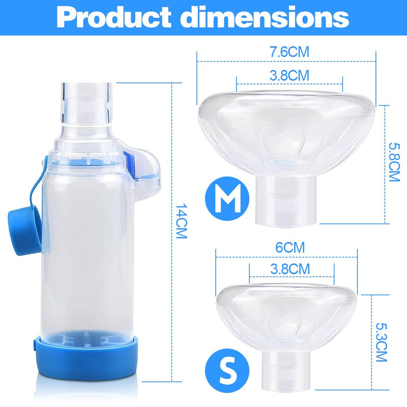 Yuragim Pet Inhaler Spacer with 2 Sizes Masks for Cats Dogs Cat Hand Inhaler Spacer with Indicator, Pet Aerosol Chamber for Home and Outdoor Use