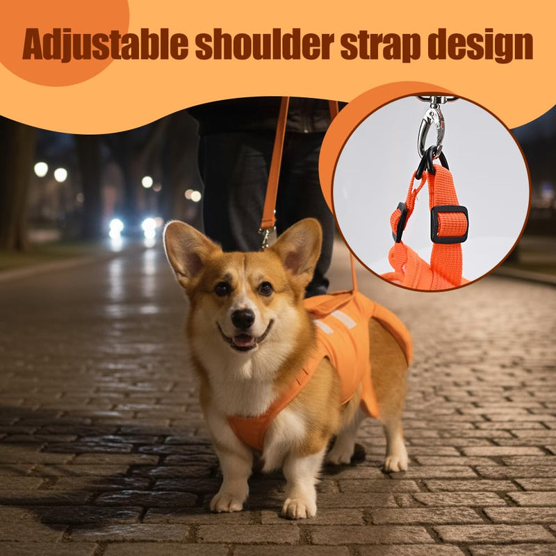 Dog Sling Harness, Adjustable Lifting Support Sling for Disabled & Elderly Dogs, Breathable Mesh with Padded Handle Dogs Cats Carrier for Walking 17 * 21 * 3